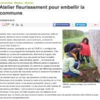 Le fleurissement participatif à Rhodon dans la Nouvelle république 41 – 27/04/16